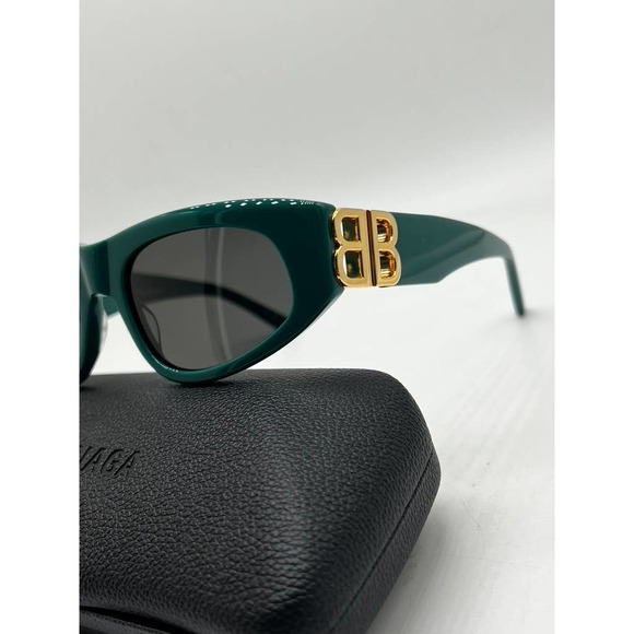 NEW Balenciaga BB0095S Green Logo Sunglasses - Picture 2 of 6